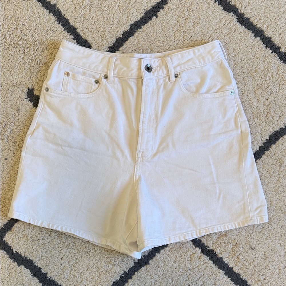 Everlane White High-Rise Jean Shorts